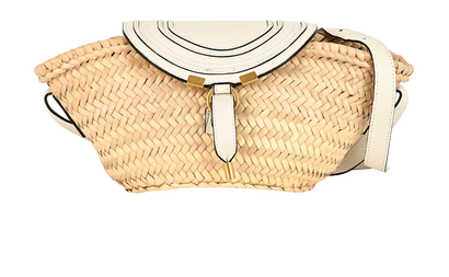 Mini Marcie Basket Bag, &pound;195, Handbags, White, Raffia, Front view